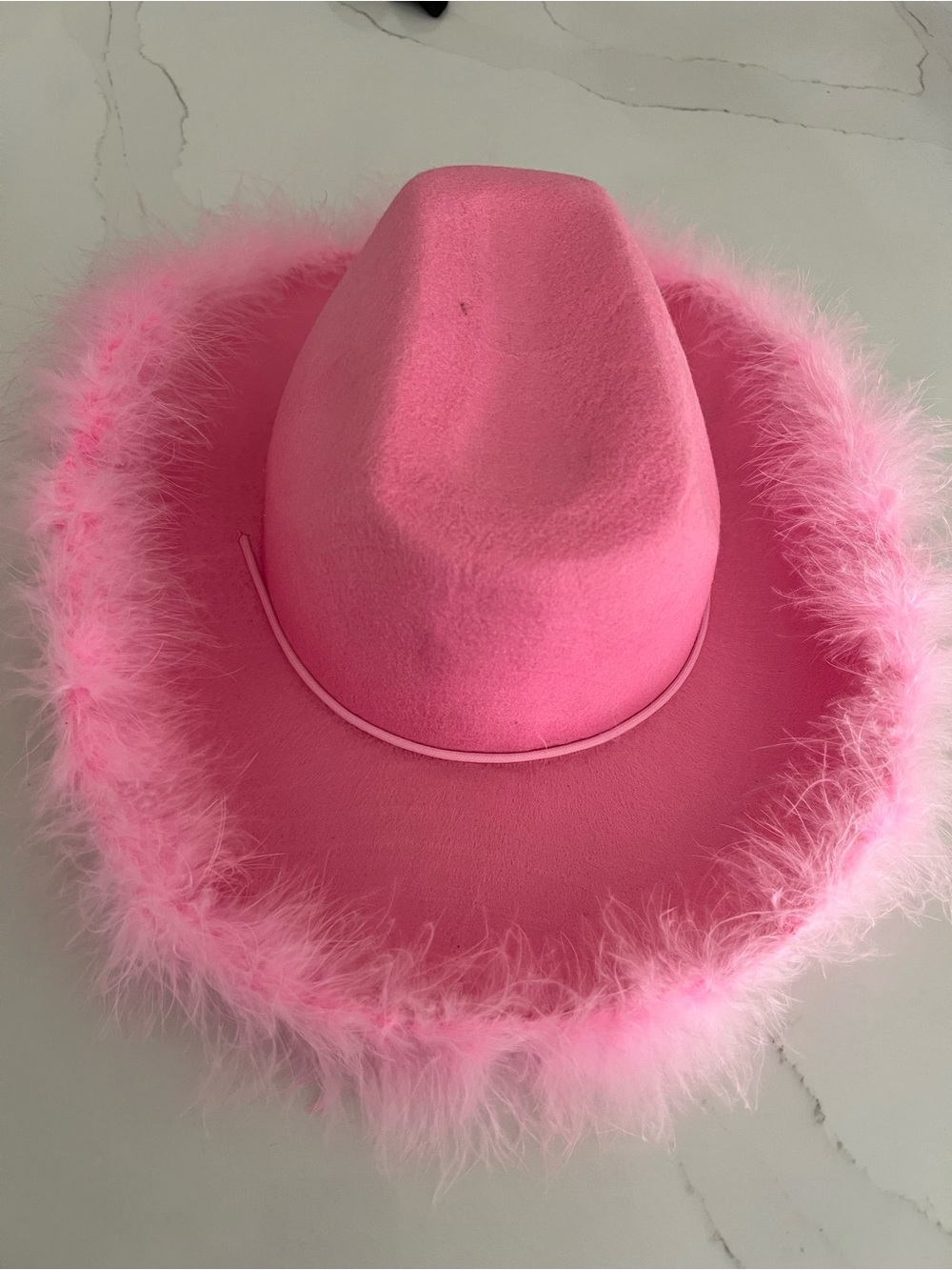 Amazon Pink Feather-Trim Fedora Hat